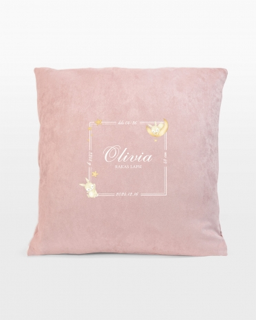 Tyynynpäällinen nimellä kastelahjaksi – Bunny