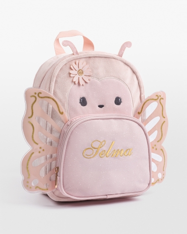 Lapsen nimeä kantava reppu henkilökohtaisella brodeerauksella päiväkotilapsille