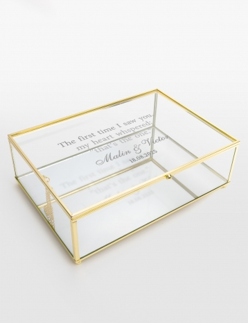 Muistirasia kaiverruksella lasista peilipohjalla