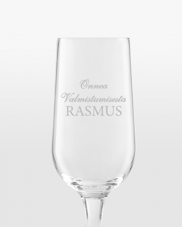 Henkilökohtainen olutlasi kaiverruksella valmistujaisiin