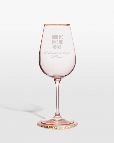 Viinilasi nimellä, roosa – Quote