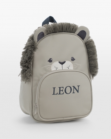 Lasten reppu nimellä, leijonamotiivilla