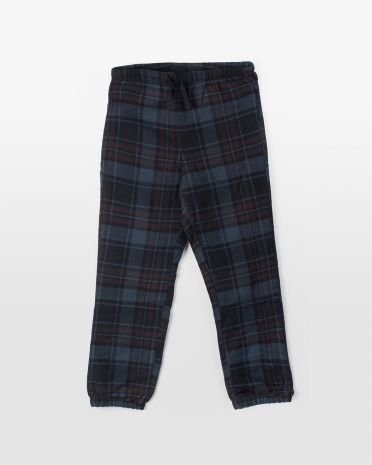Lasten flanellipyjamahousut, tummansininen