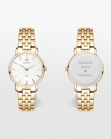 Henkilökohtaisesti kaiverrettu kello kumppanille