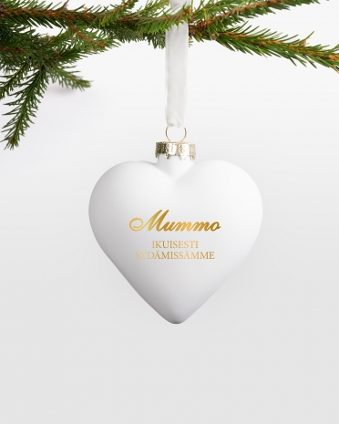 Sydämenmuotoinen joulupallo nimellä