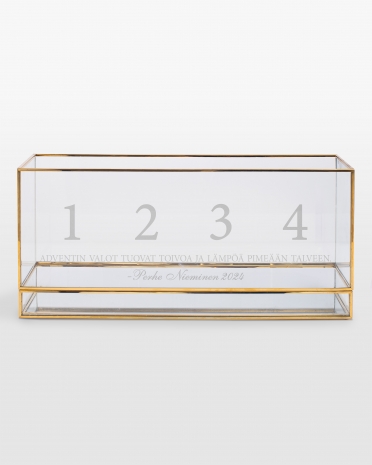 Tuikkuteline nimellä, kullanvärinen - Adventti