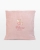 Rosa kuddfodral med namn och datum