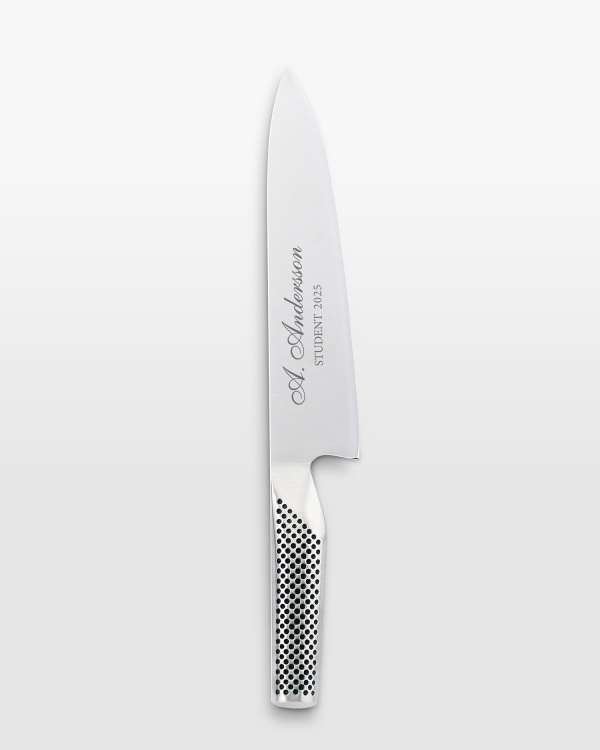 Kokkiveitsi G-2 henkilökohtaisella kaiverruksella Globalilta