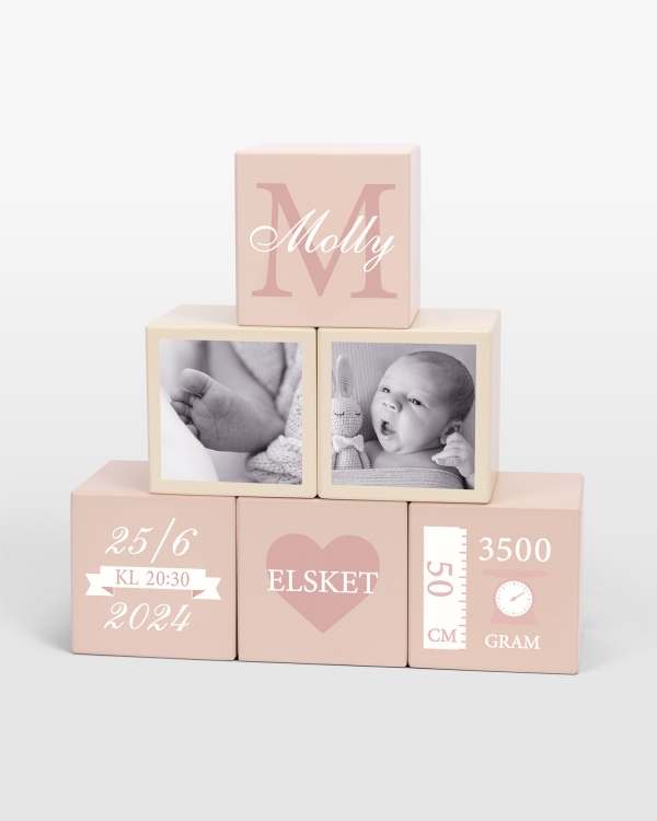 Träklossar med bild & namn - Giraff