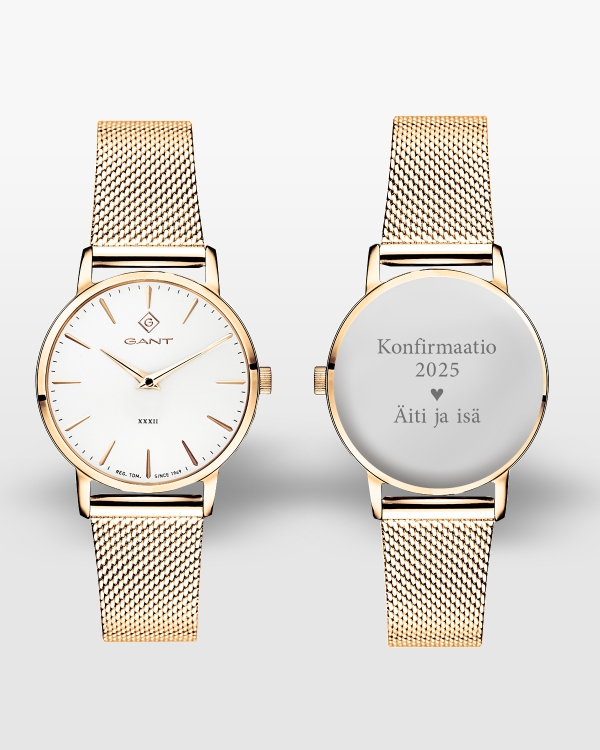 Gant kello kaiverruksella, Park Avenue White-Gold Mesh