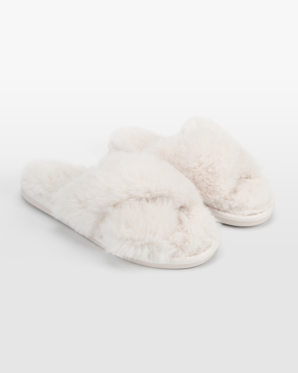 Pehmeät naisten tossut vaaleassa värissä