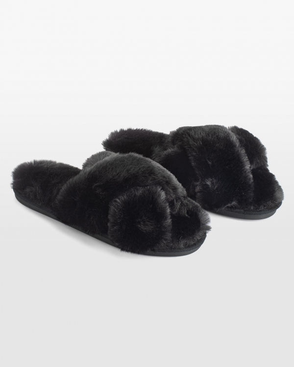 mustat pörröiset naisten tossut