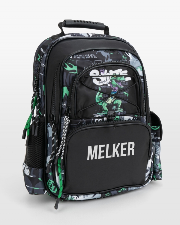 Dinosauruksen kuvalla varustettu lasten reppu nimellä