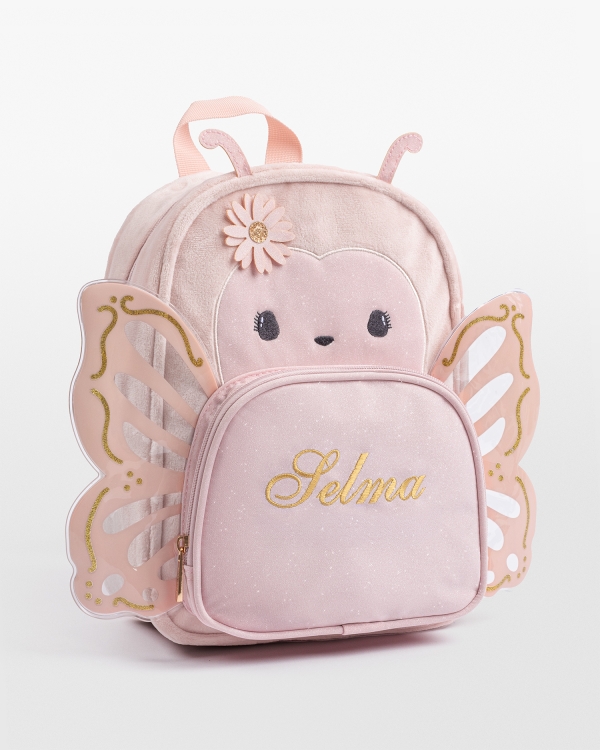 Lapsen nimeä kantava reppu henkilökohtaisella brodeerauksella päiväkotilapsille