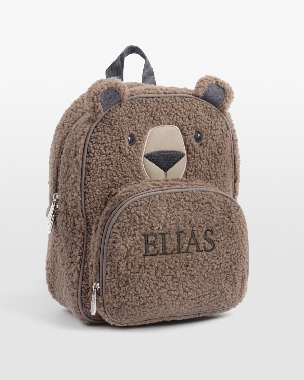 Lasten ruskea karhureppu tummanharmaalla nimellä