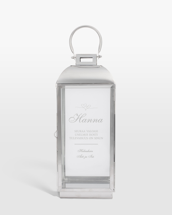 Lyhty nimellä, hopeanvärinen - Hearts