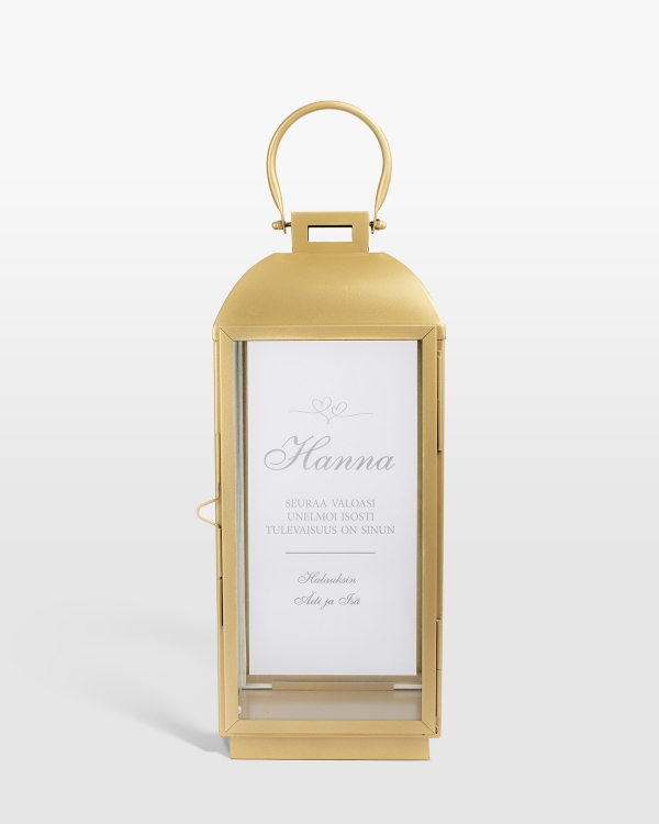 Lyhty nimellä, kullanvärinen - Hearts