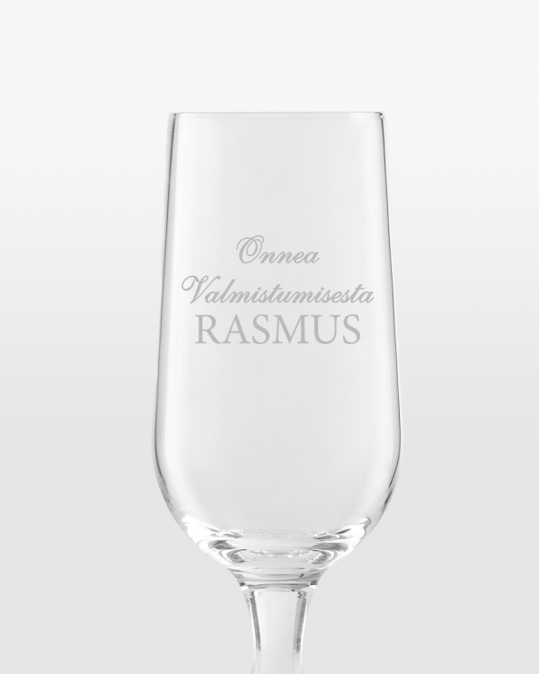 Henkilökohtainen olutlasi kaiverruksella valmistujaisiin