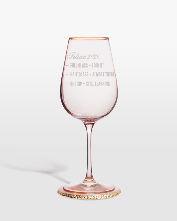 Viinilasi nimellä, roosa – Levels