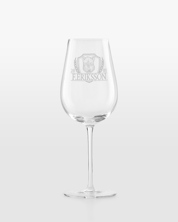 Viinilasi henkilökohtaisella kaiverruksella