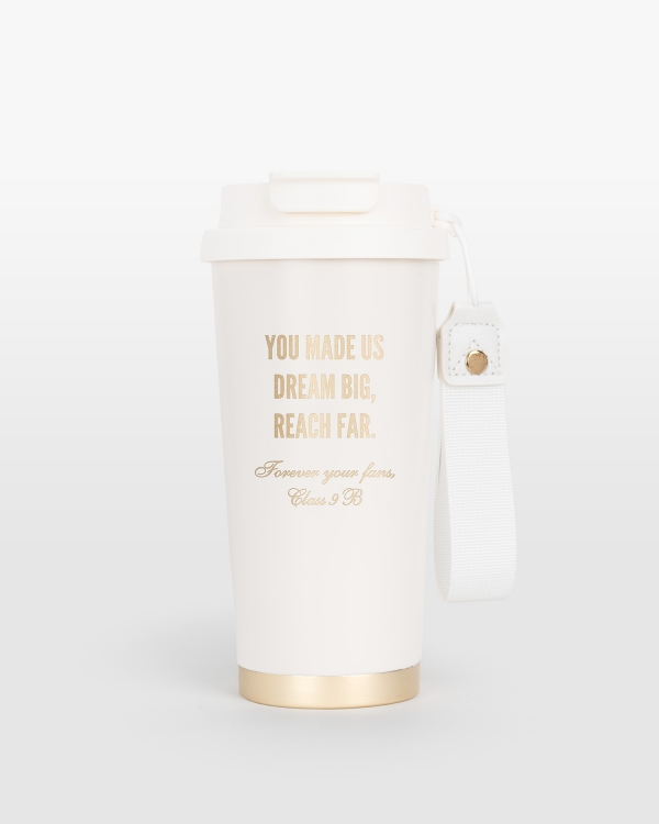 Termosmuki henkilökohtaisella tekstillä opettajalle