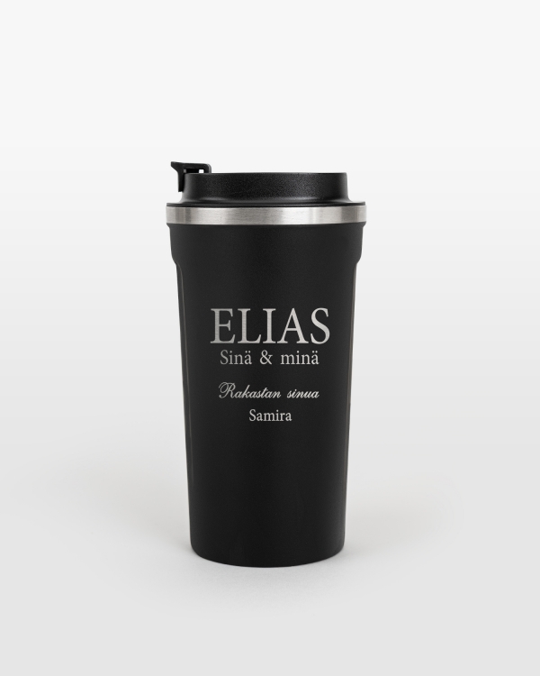 Tyylikäs termosmuki henkilökohtaisella kaiverruksella