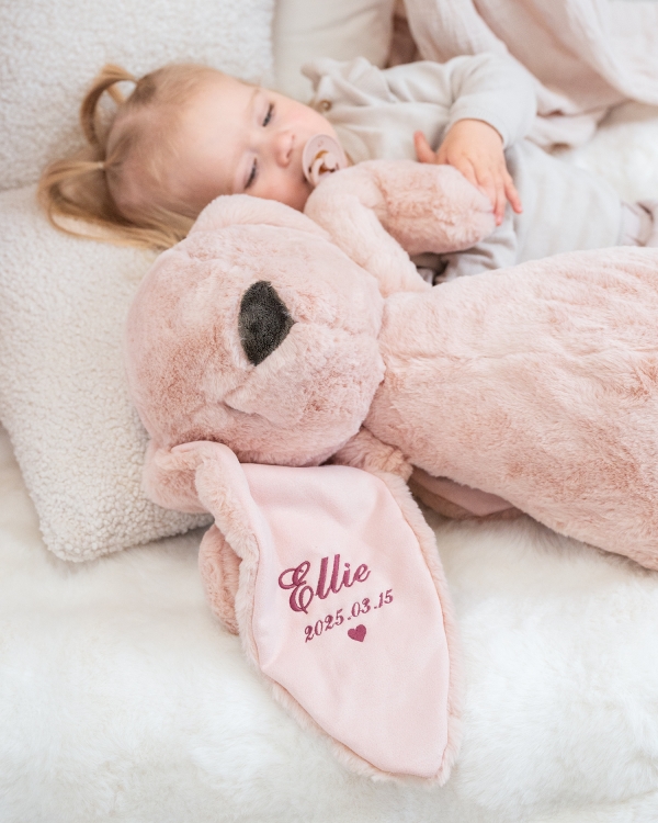 Suuri pehmolelu henkilökohtaisella kirjailulla