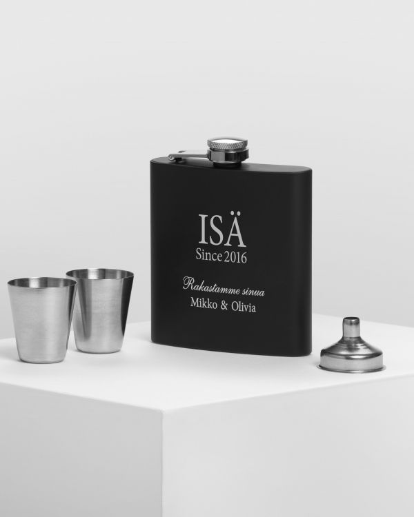 Musta nimikoitu taskumatti