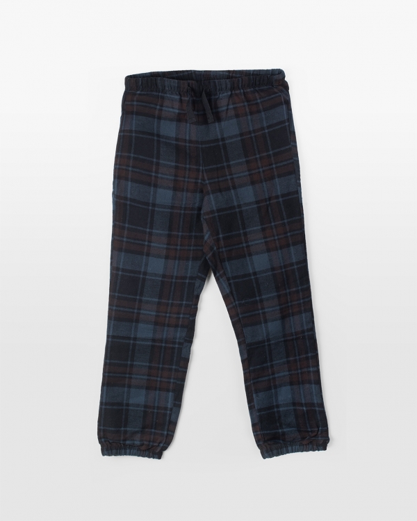 Lasten flanellipyjamahousut, tummansininen