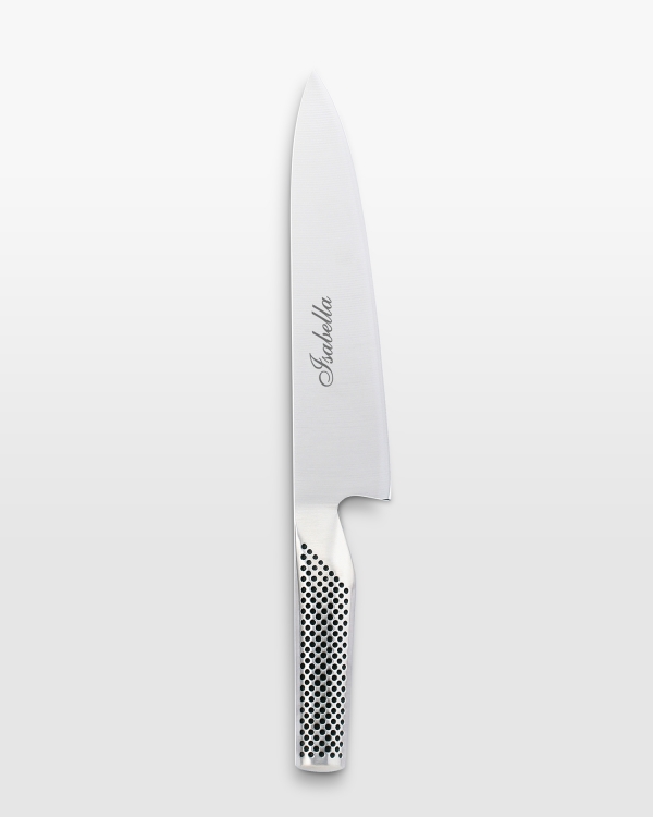 Globalin kokkiveitsi henkilökohtaisella kaiverruksella - täydellinen valmistujaislahja