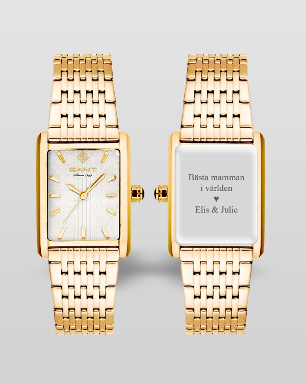 Gant klocka med gravyr - Rhode Island (white-gold metal) G173002​