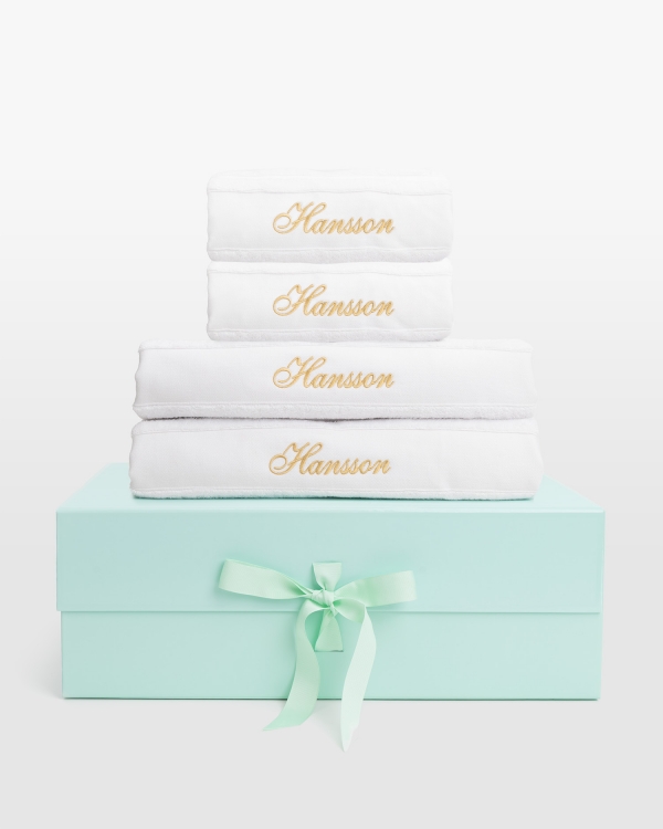 Lahjasetti nimikoiduilla pyyhkeillä