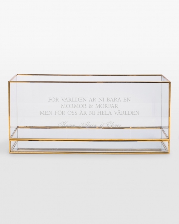 ljuslåda med namn - personlig present till mormor och morfar