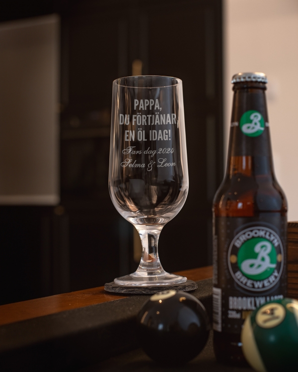 Personligt ölglas till pappa