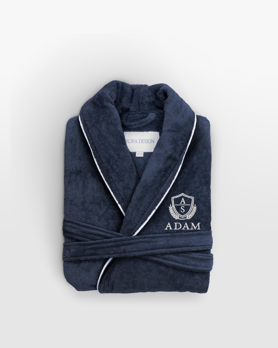 Lasten kylpytakki nimellä, mariininsininen - Lounge (Koko: 146/152)